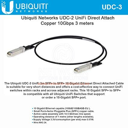 Ubiquiti UniFi Direct Attach Copper Cable 10Gbps - 3m (UDC-3)