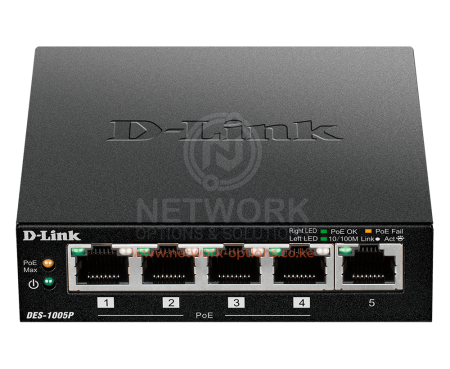 D-Link DES-1005P 5-Port 10/100 Switch with 4 PoE Ports
